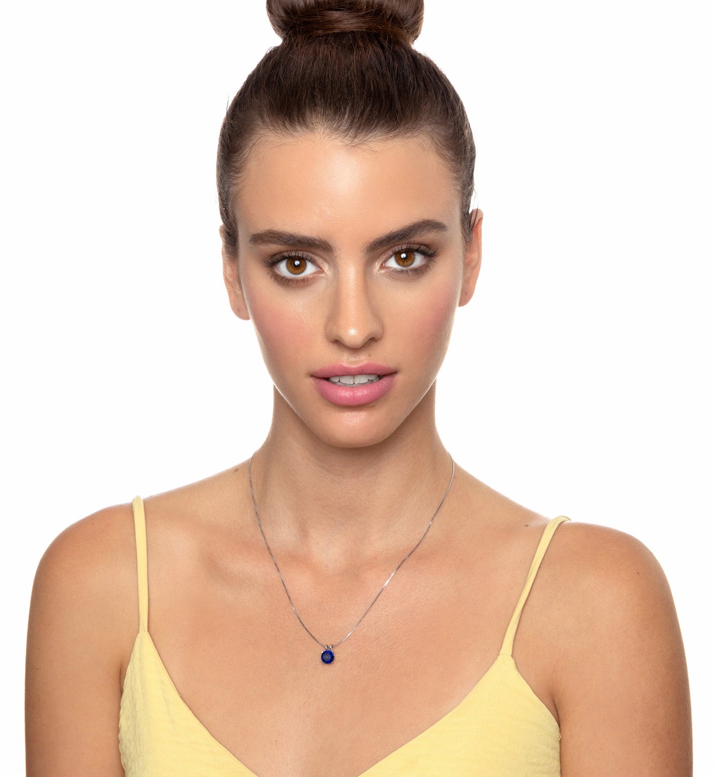 Ana Bekoach Jewelry - 925 Sterling Silver Necklace Kabbalah Solitaire Pendant 24k Gold Inscribed
