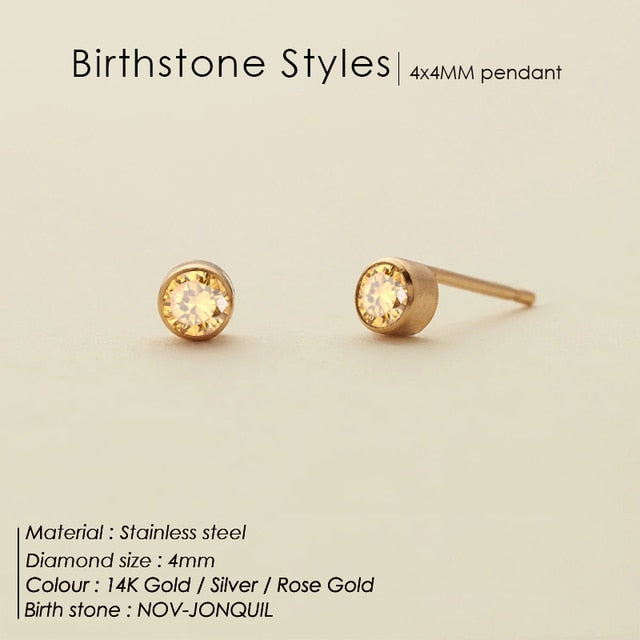 Fashion 12 Colors Crystal Stud Earrings