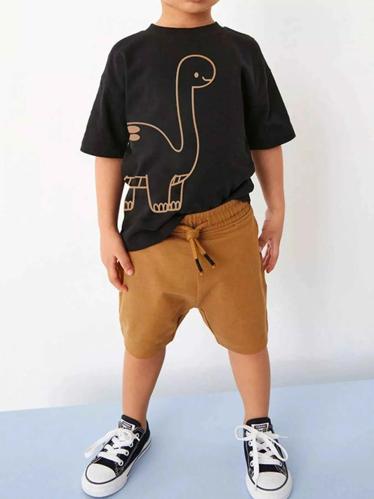 Children's Dinosaur Graphic Tee and Shorts Set