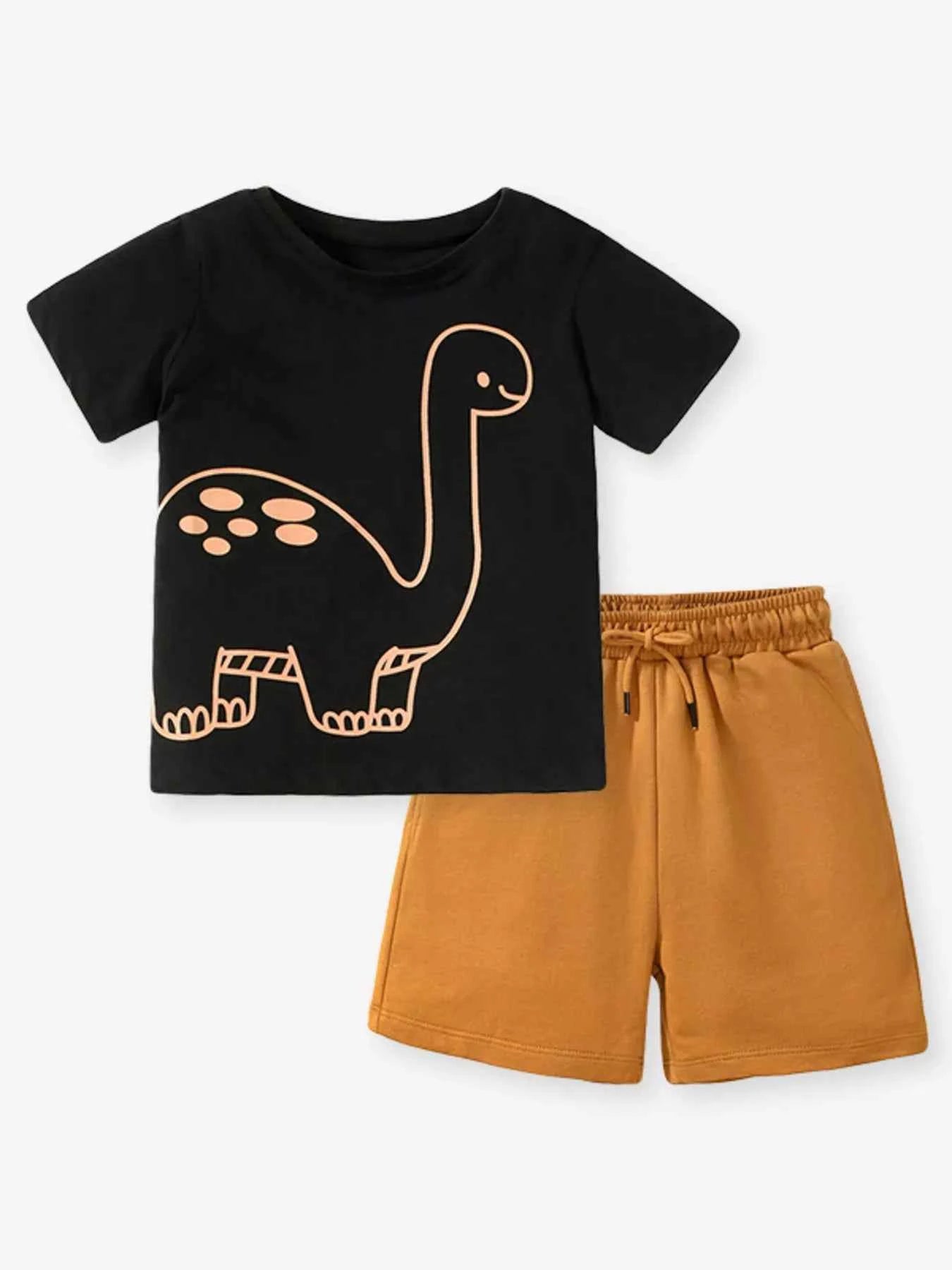 Children's Dinosaur Graphic Tee and Shorts Set