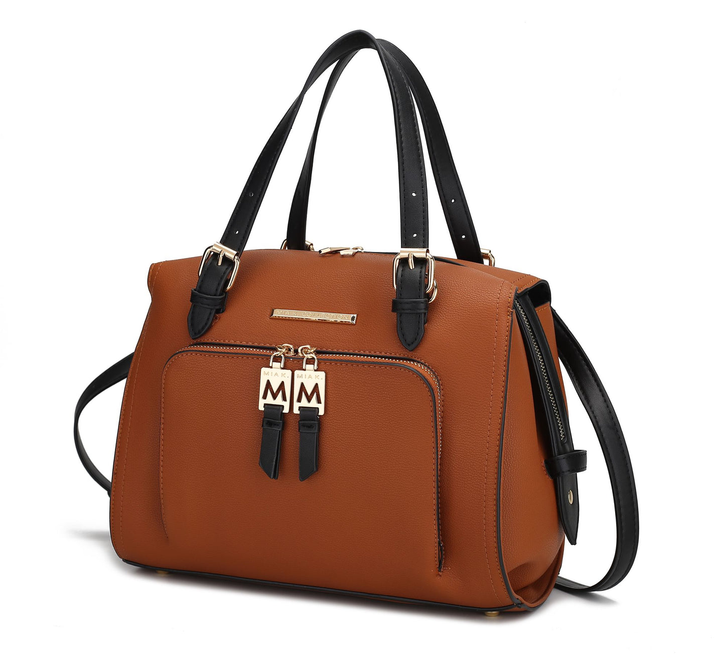 MKF Collection Elise Vegan Leather Color-block Women Satchel Bag by Mia K