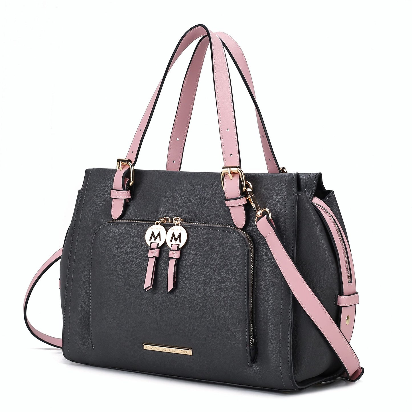 MKF Collection Elise Vegan Leather Color-block Women Satchel Bag by Mia K