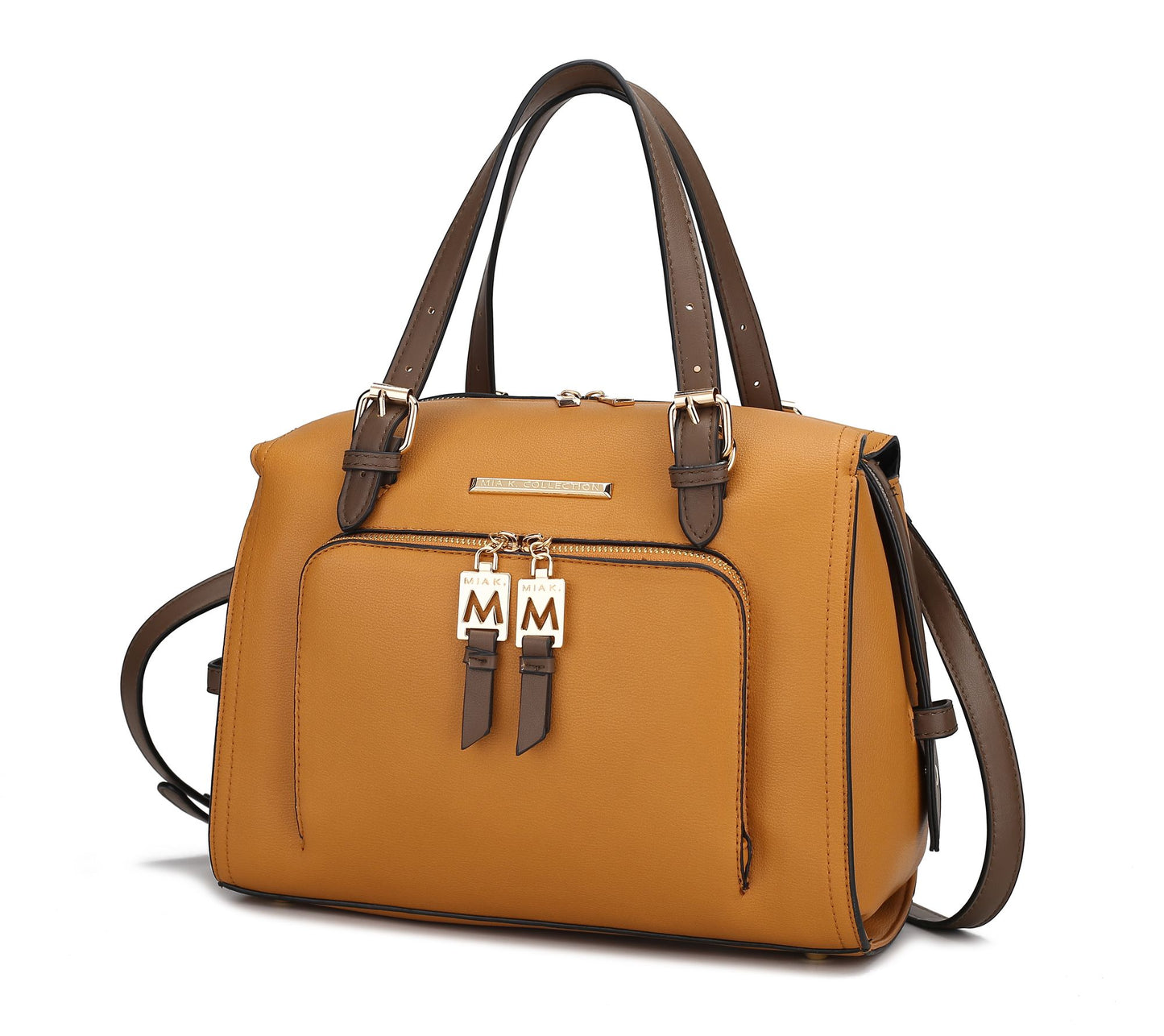 MKF Collection Elise Vegan Leather Color-block Women Satchel Bag by Mia K