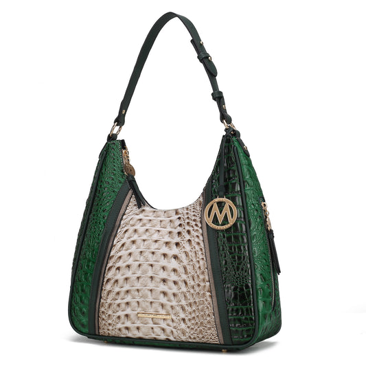 MKF Collection Becket Faux Crocodile Embossed Vegan Leather Women Shoulder Bag by Mia K