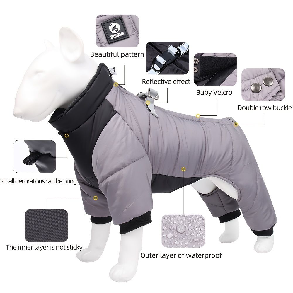 Pet Cotton Coat; Waterproof Warm Dog Jacket; Winter Dog Coat For Small Medium Large Dogs