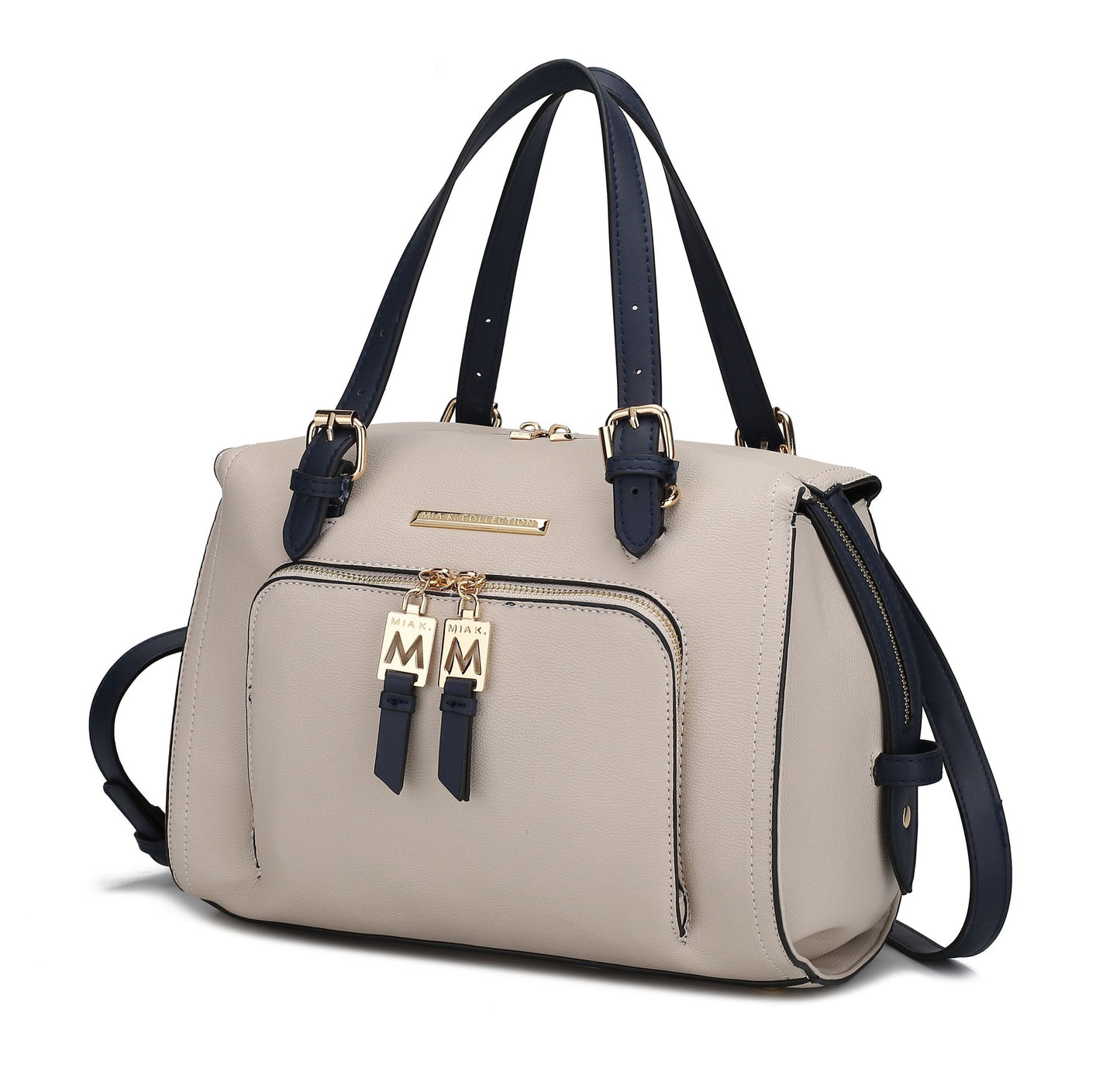 MKF Collection Elise Vegan Leather Color-block Women Satchel Bag by Mia K