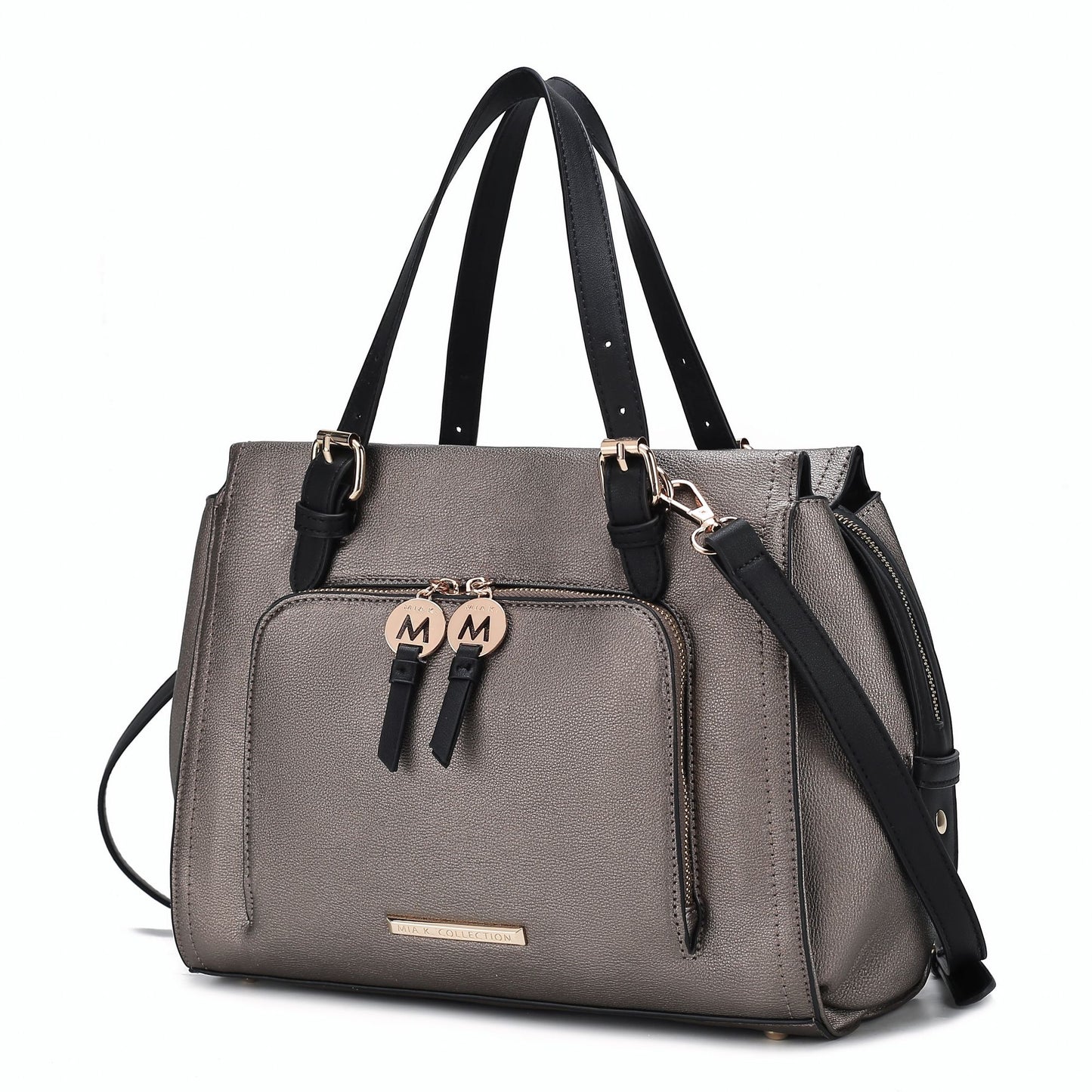 MKF Collection Elise Vegan Leather Color-block Women Satchel Bag by Mia K