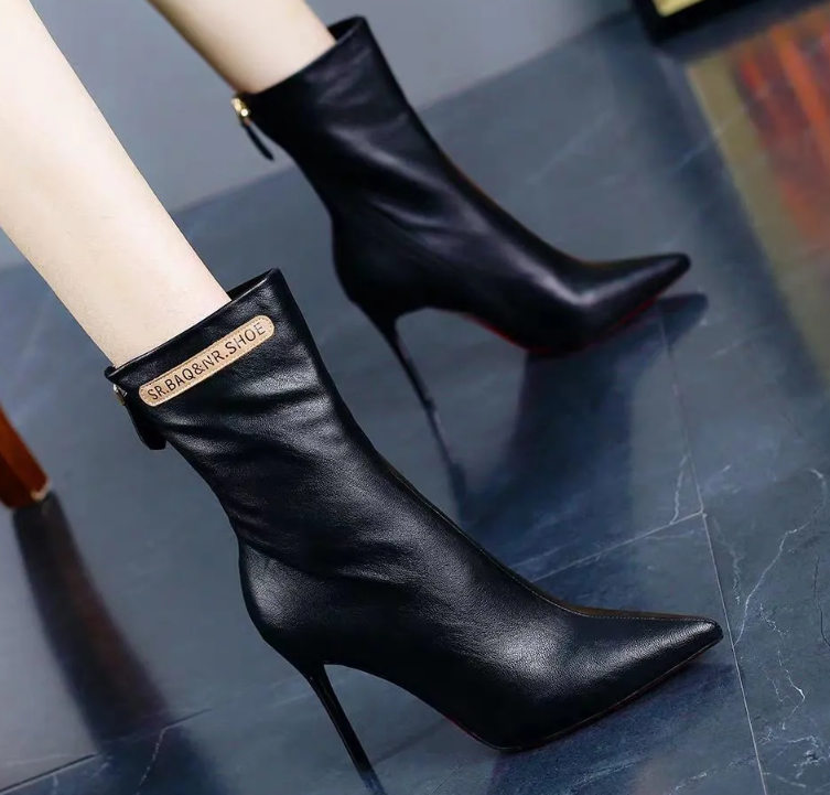 Spring and autumn new women's ankle boots fashion thin thin boots high heel thin Martin boots women's boots