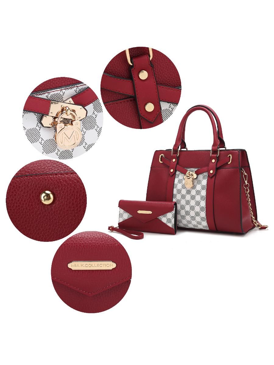 MKF Collection Christine Circular Print Satchel Bag with matching Wallet by Mia k