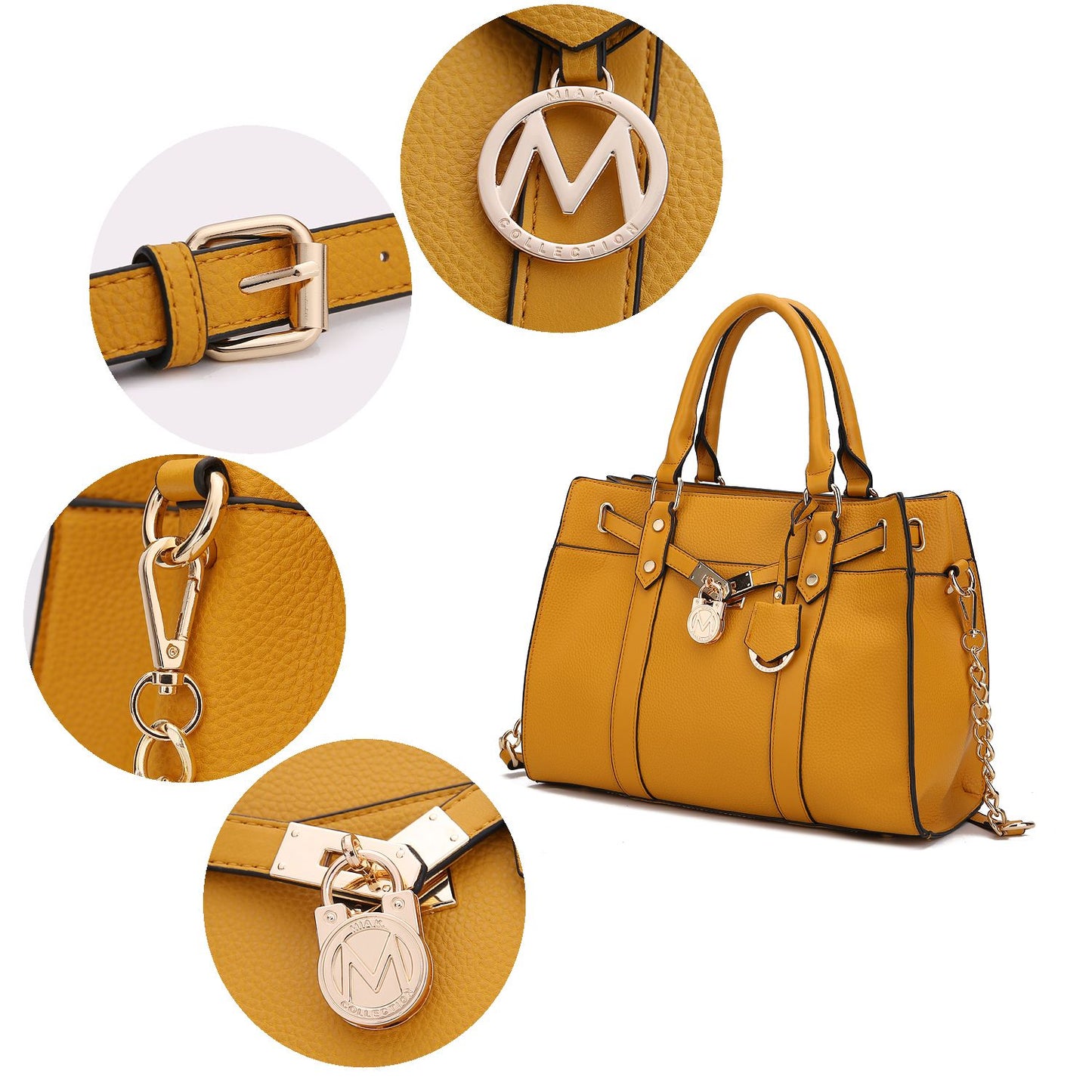 MKF Collection Christine Vegan Leather Women Satchel Bag with wallet by Mia K