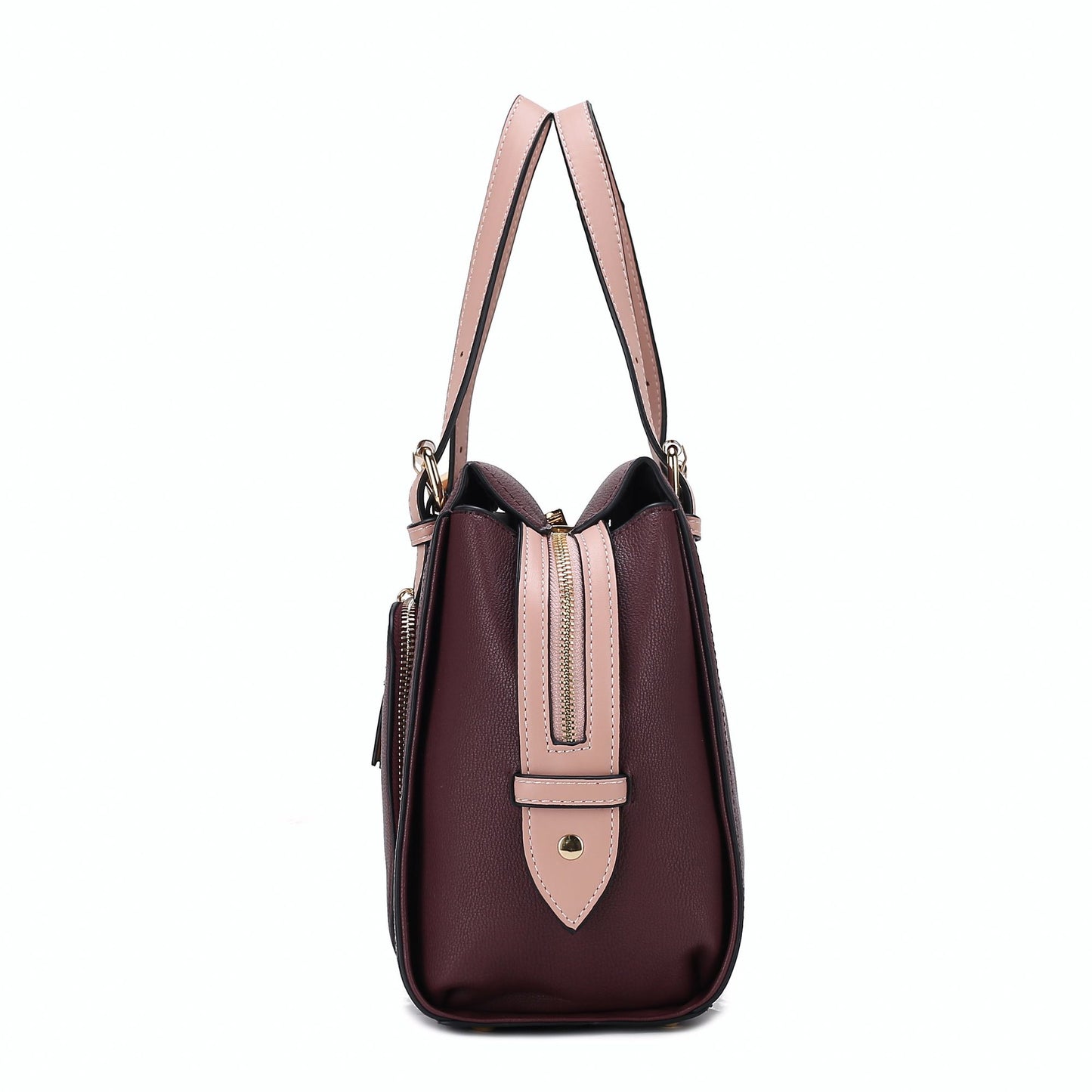 MKF Collection Elise Vegan Leather Color-block Women Satchel Bag by Mia K