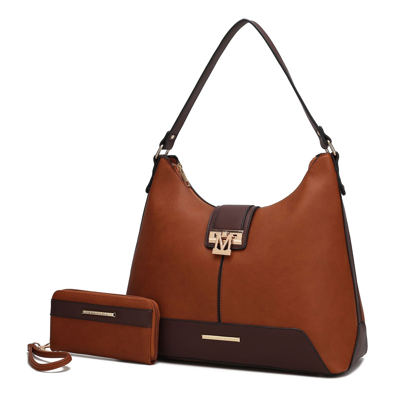 MKF Collection Graciela Color-Block Vegan Leather Women's Hobo Bag by Mia k