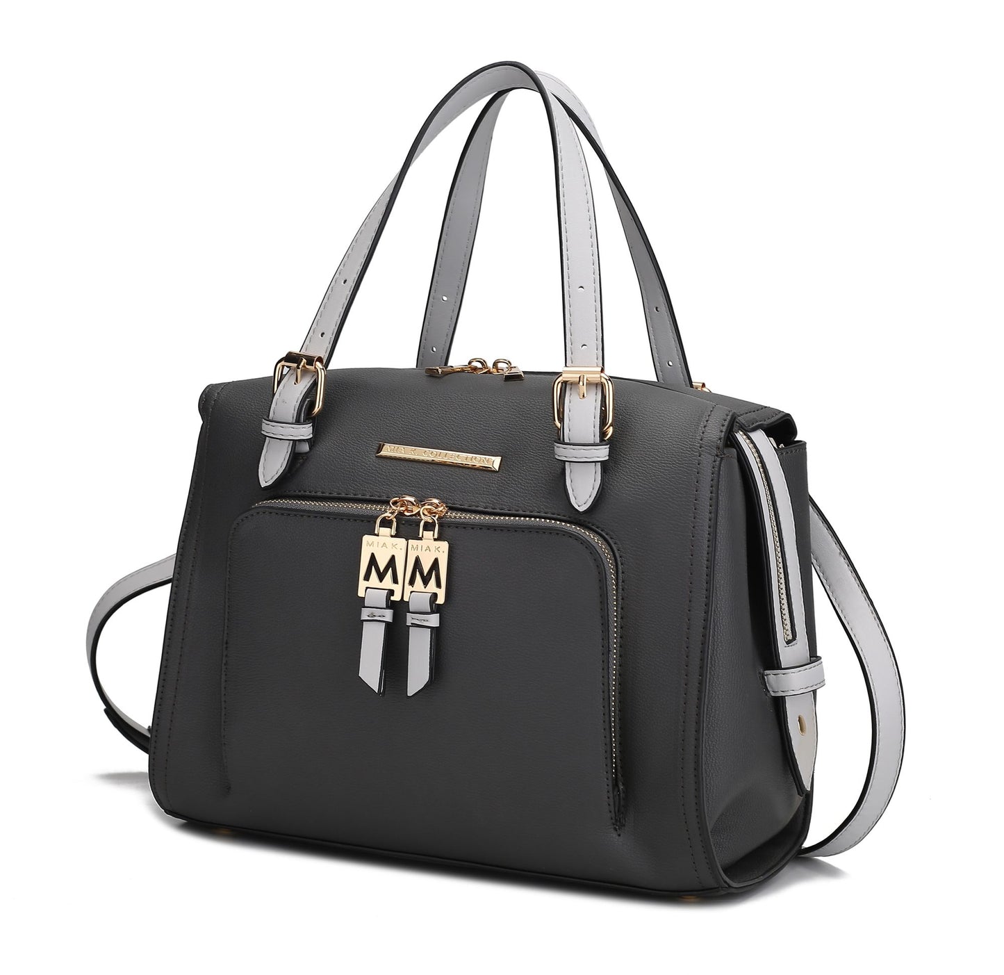 MKF Collection Elise Vegan Leather Color-block Women Satchel Bag by Mia K