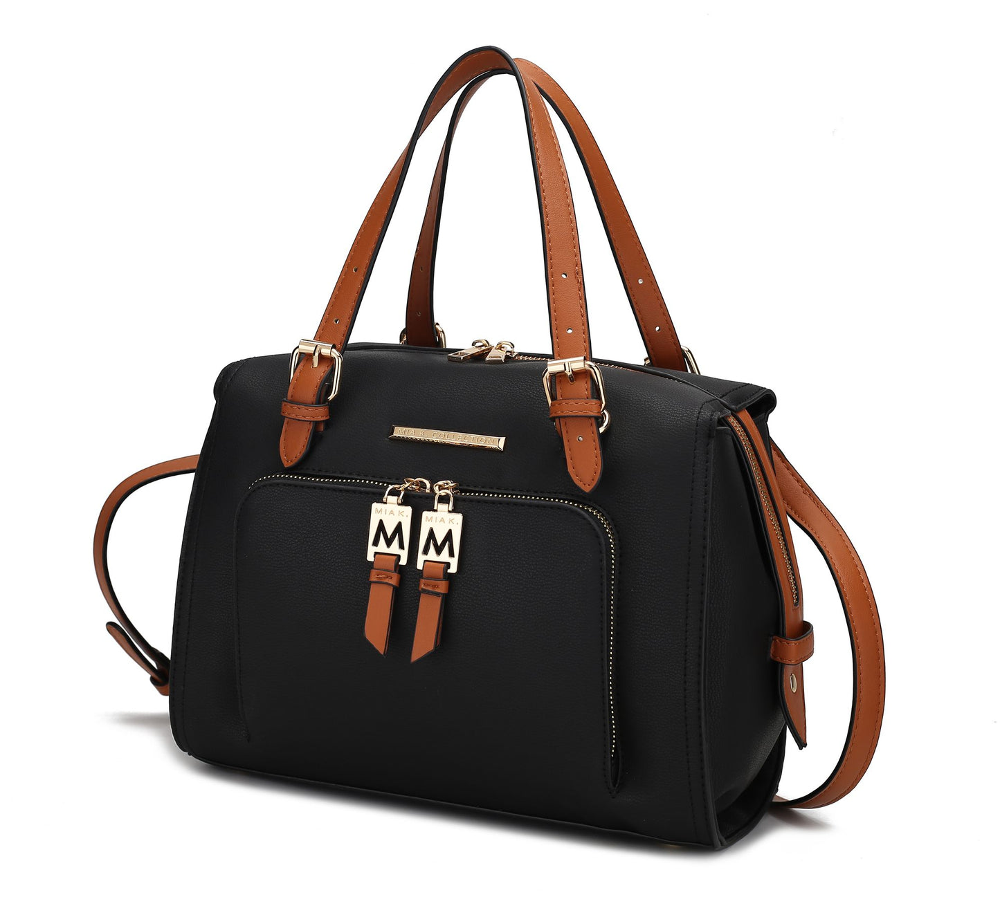 MKF Collection Elise Vegan Leather Color-block Women Satchel Bag by Mia K