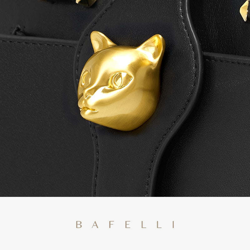 BAFELLI WOMEN NEW HANDBAG CAT LUXURY LEATHER FASHION BUSINESS SHOULDER STYLISH CASUAL CROSSBODY FEMALE PURSE OFFICE LADY