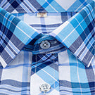 Men's Casual Plaid Shirts Fashion Loose Short Sleeve T-Shirts Suit Collar Round Hem Shirts