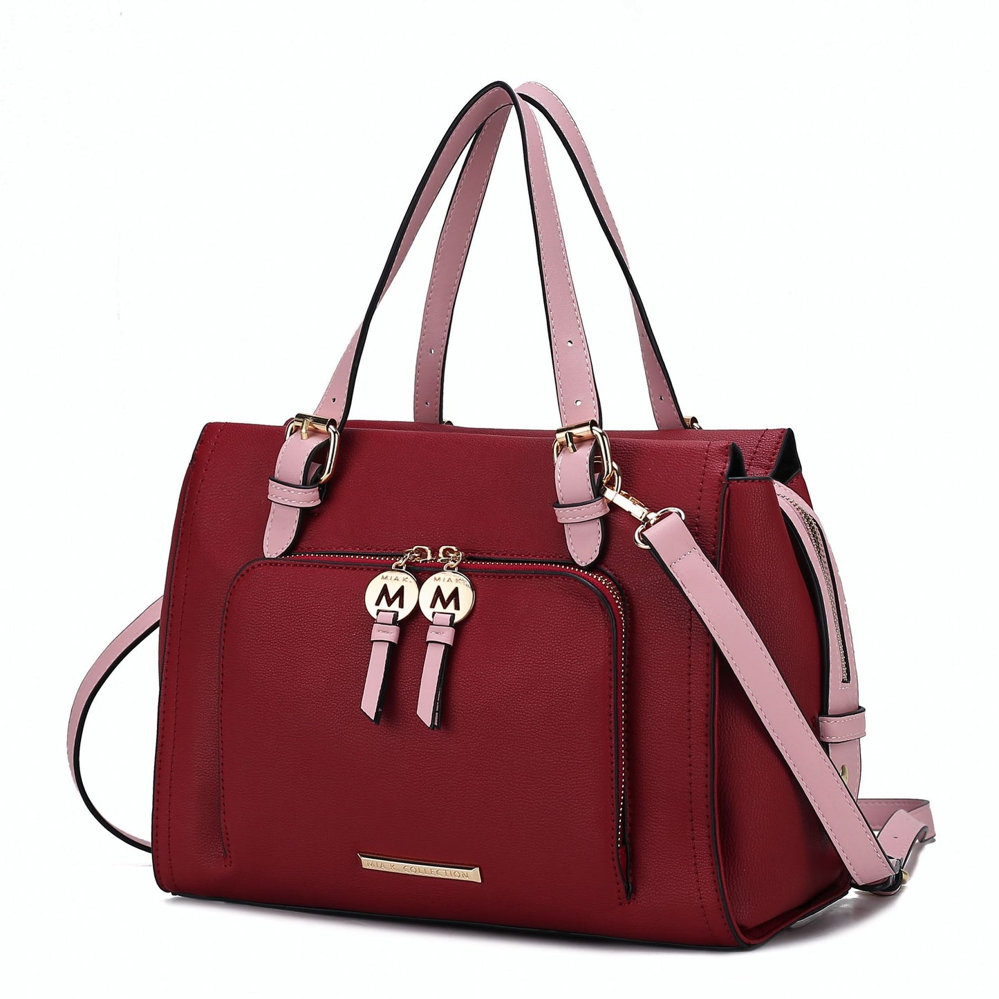 MKF Collection Elise Vegan Leather Color-block Women Satchel Bag by Mia K