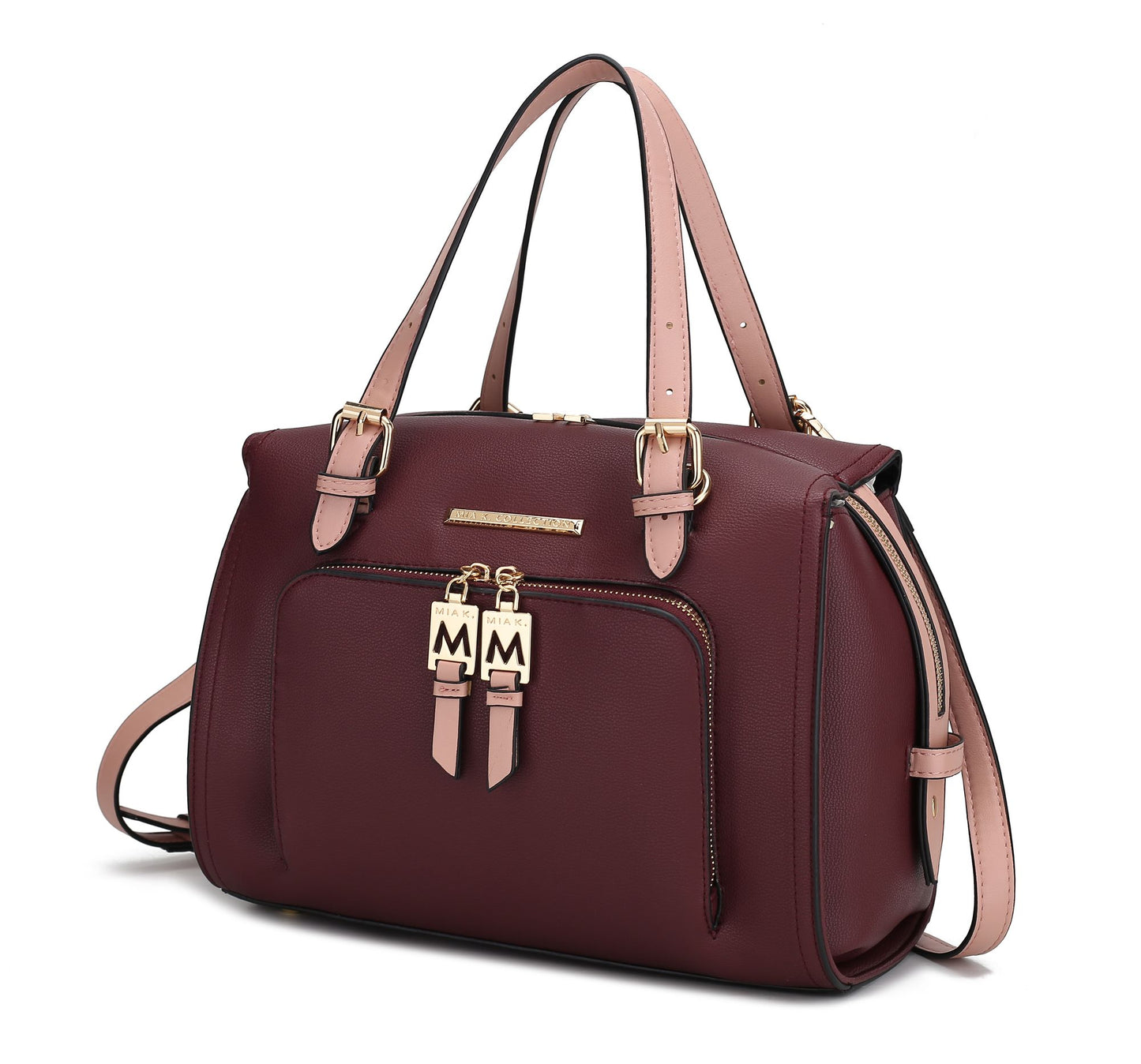 MKF Collection Elise Vegan Leather Color-block Women Satchel Bag by Mia K