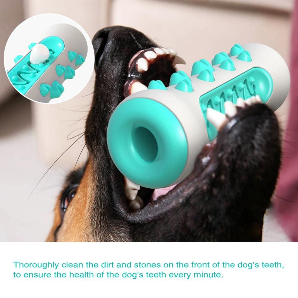 Dog Squeaky Toys for Aggressive Chewers, Tough Toothbrush Dog Chew Toy, Nearly Indestructible Rubber Toys for Pet Training, Teeth Cleaning, Playing and Chewing for Medium & Large Breeds