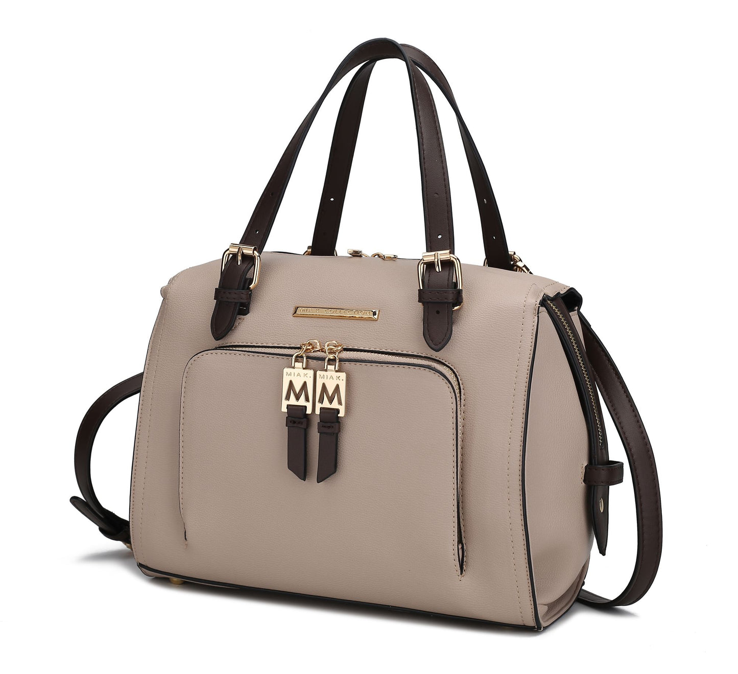 MKF Collection Elise Vegan Leather Color-block Women Satchel Bag by Mia K