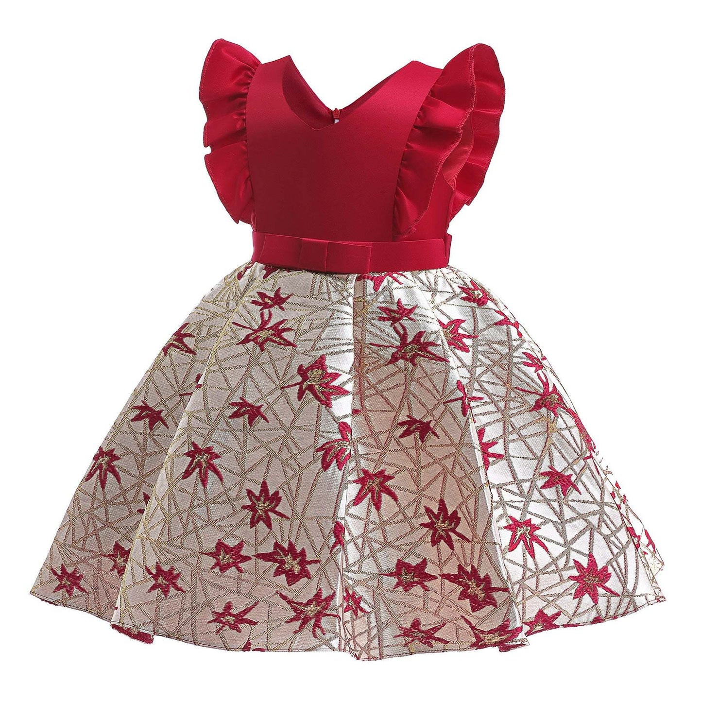 Baby Girl Flower Embroidered Design Quality Formal Party Dress