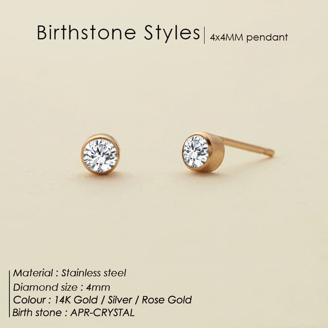 Fashion 12 Colors Crystal Stud Earrings