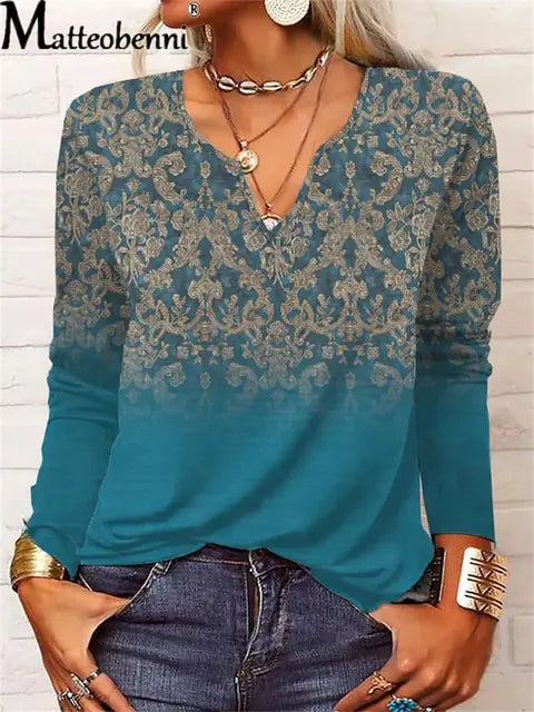 Autumn Winter Women's V-Neck Long Sleeve