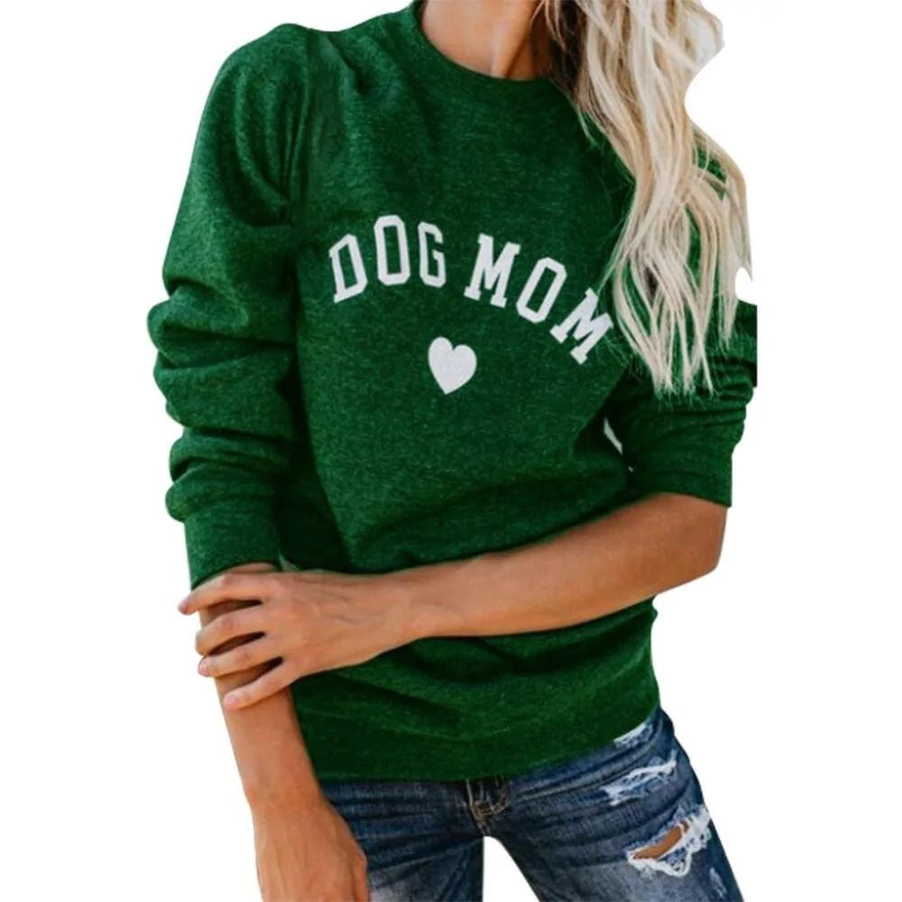 DOG MOM Print Sweatshirt