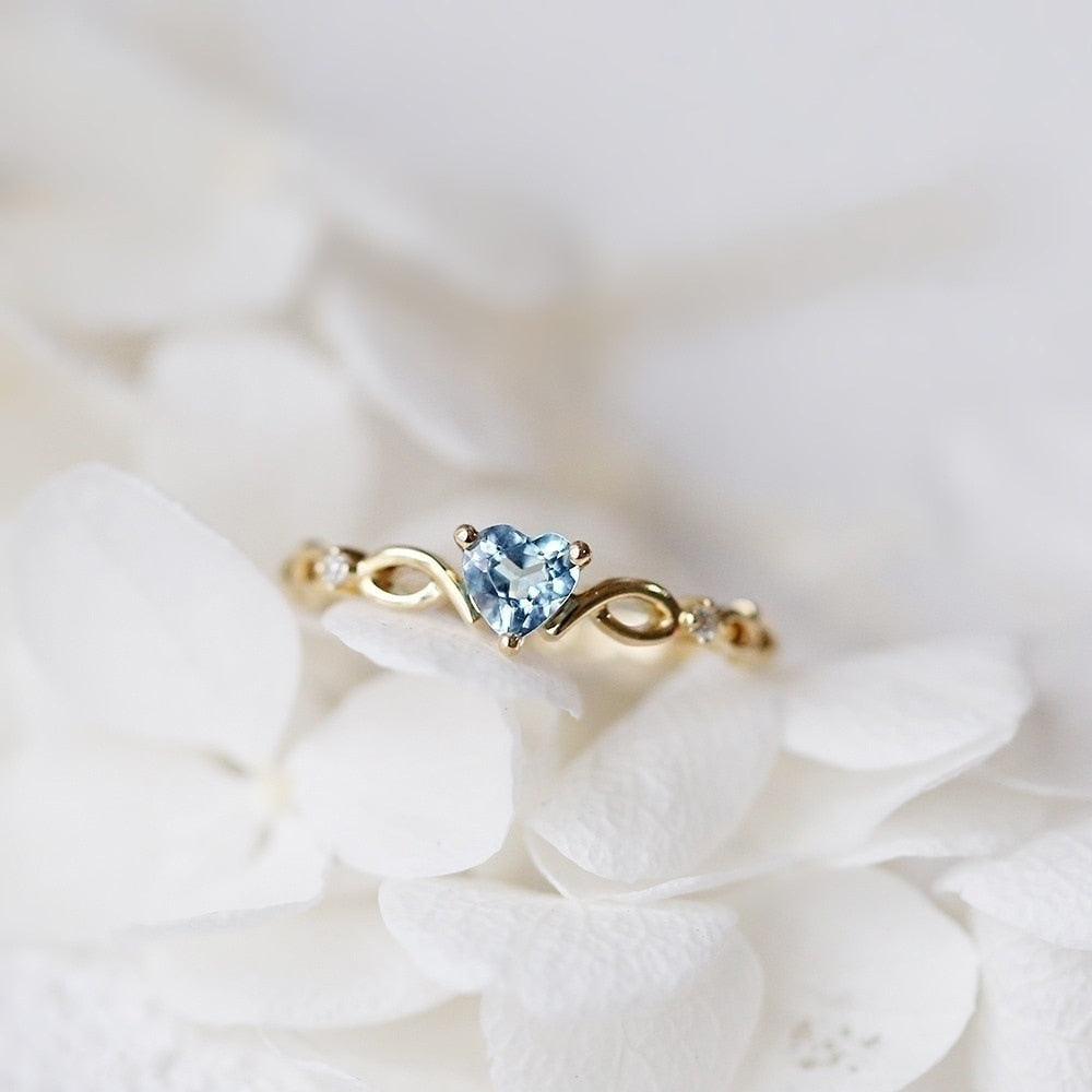 Huitan Simple Heart Ring