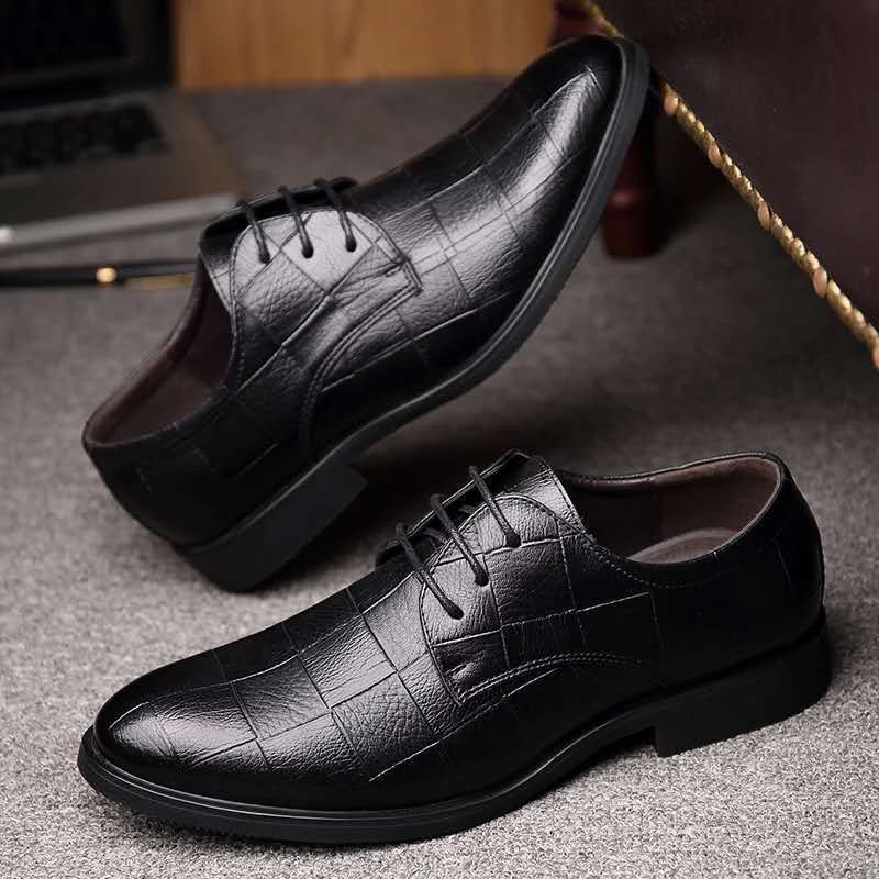 Thick-soled Laced Up Mens Shoes