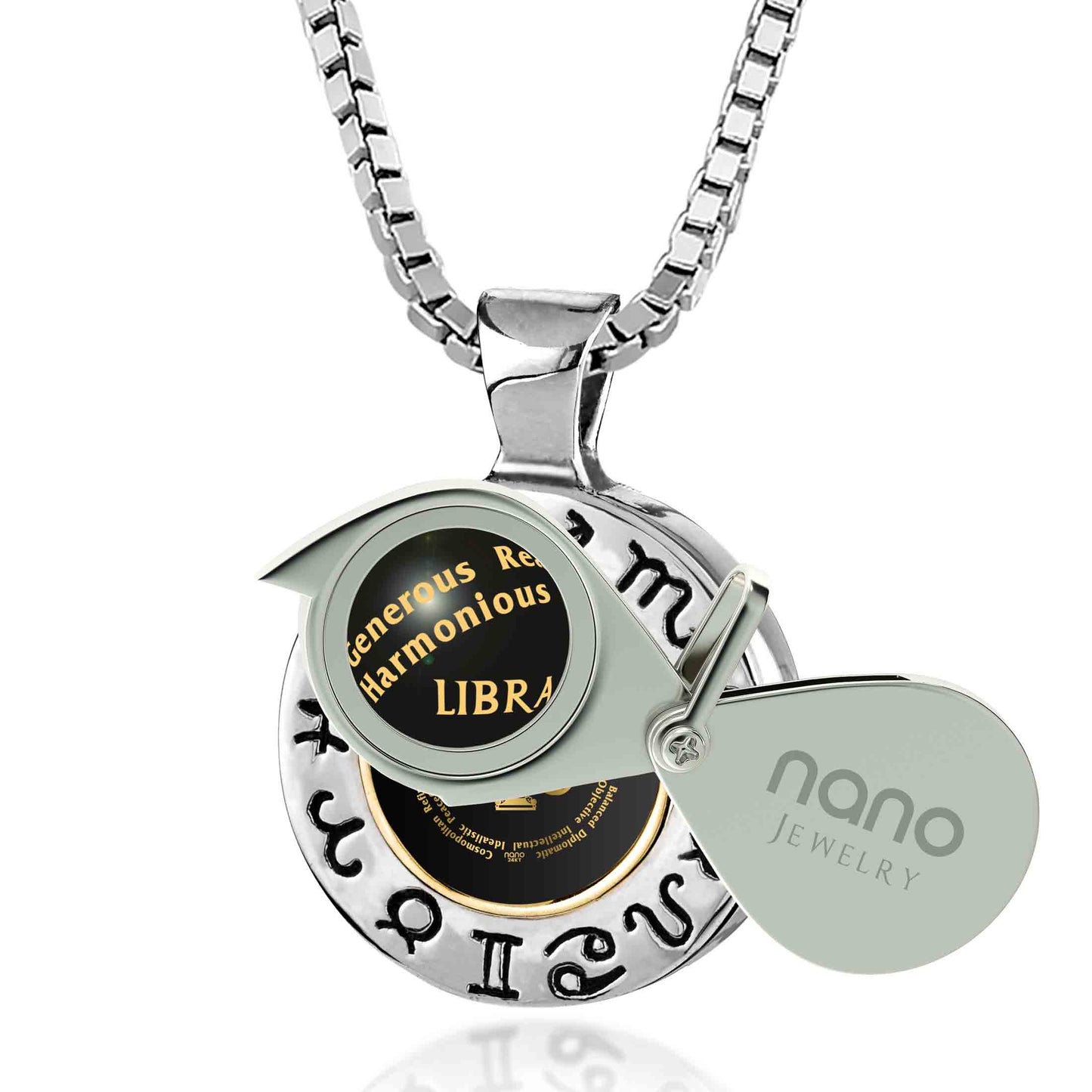 Libra Gift for Women or Men | Silver Zodiac Sign Necklace