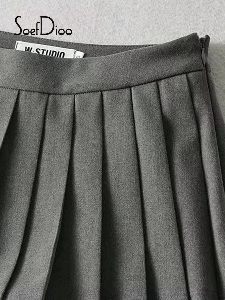 High Waist Side Zipper Skirt