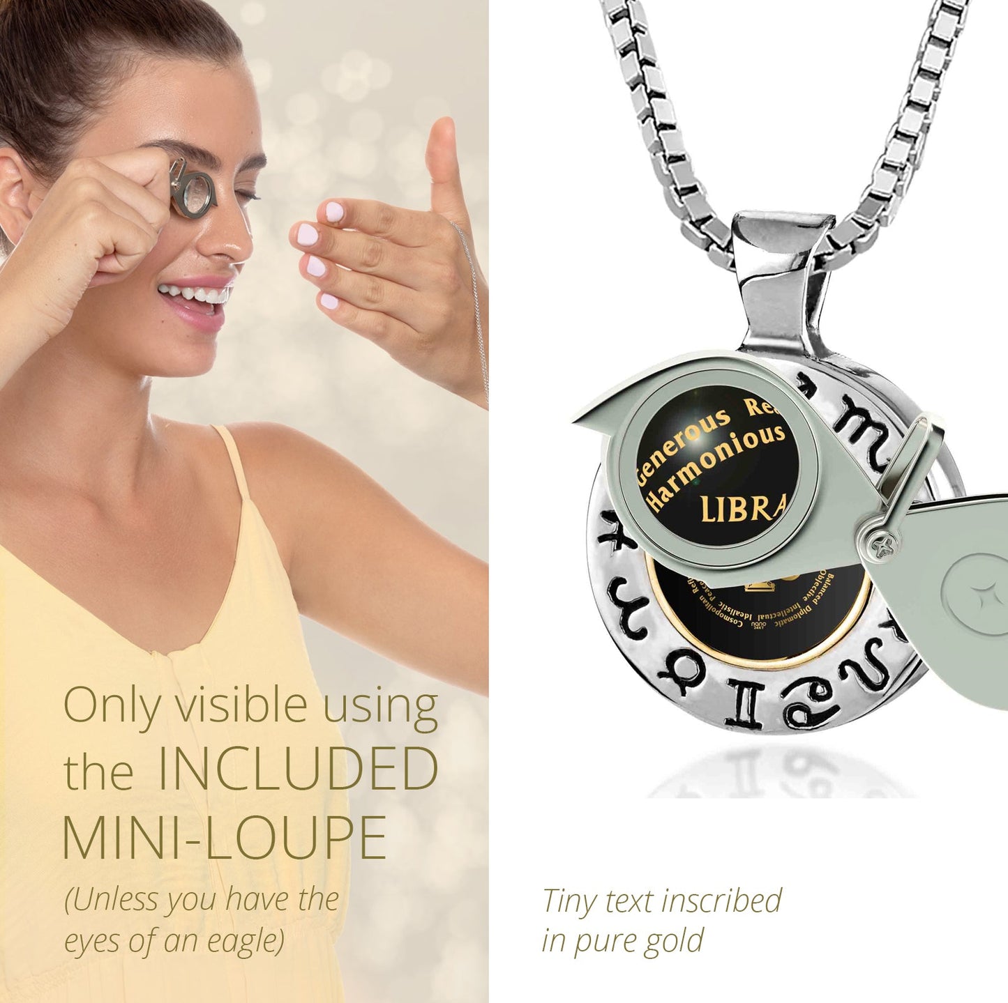 Libra Gift for Women or Men | Silver Zodiac Sign Necklace