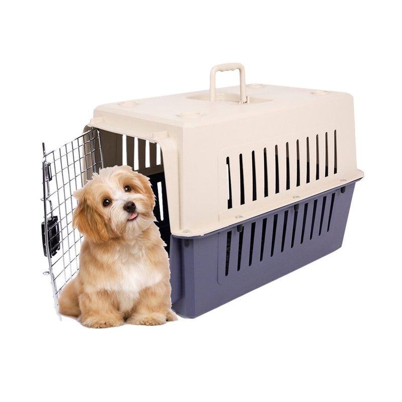 Portable Pet Box Cat & Dog Carrier Cage with Chrome Door