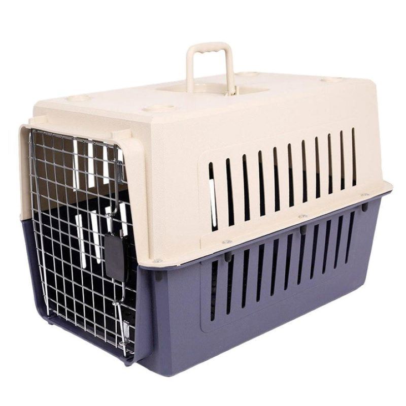 Portable Pet Box Cat & Dog Carrier Cage with Chrome Door