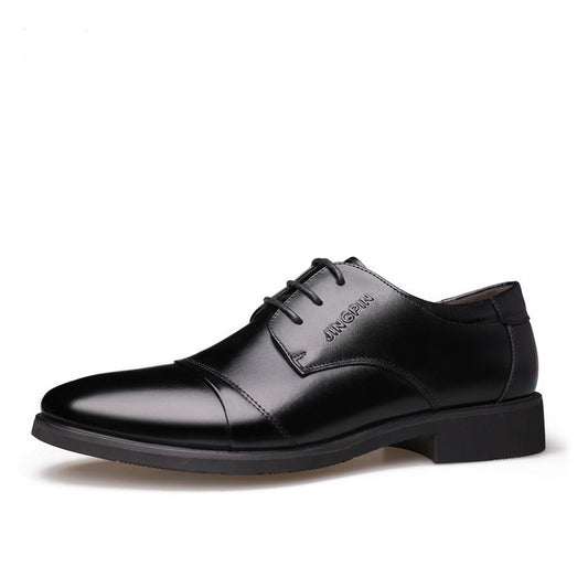 Black Classic Business Shoes Men's Formal Shoes Elegant Leather Casual Shoes Wedding Shoes Men's Lace Soft Office Work Shoes